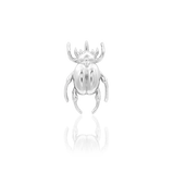 Rhino Beetle – Sculpted Insect Silhouette – 14K Gold Threadless End - piercing - zone.com
