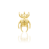 Rhino Beetle – Sculpted Insect Silhouette – 14K Gold Threadless End - piercing - zone.com