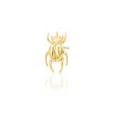 Rhino Beetle – Sculpted Insect Silhouette – 14K Gold Threadless End - piercing - zone.com