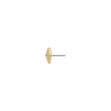 Rhombos - 18K Gold White CZ Threadless/Threaded End - piercing-zone.com