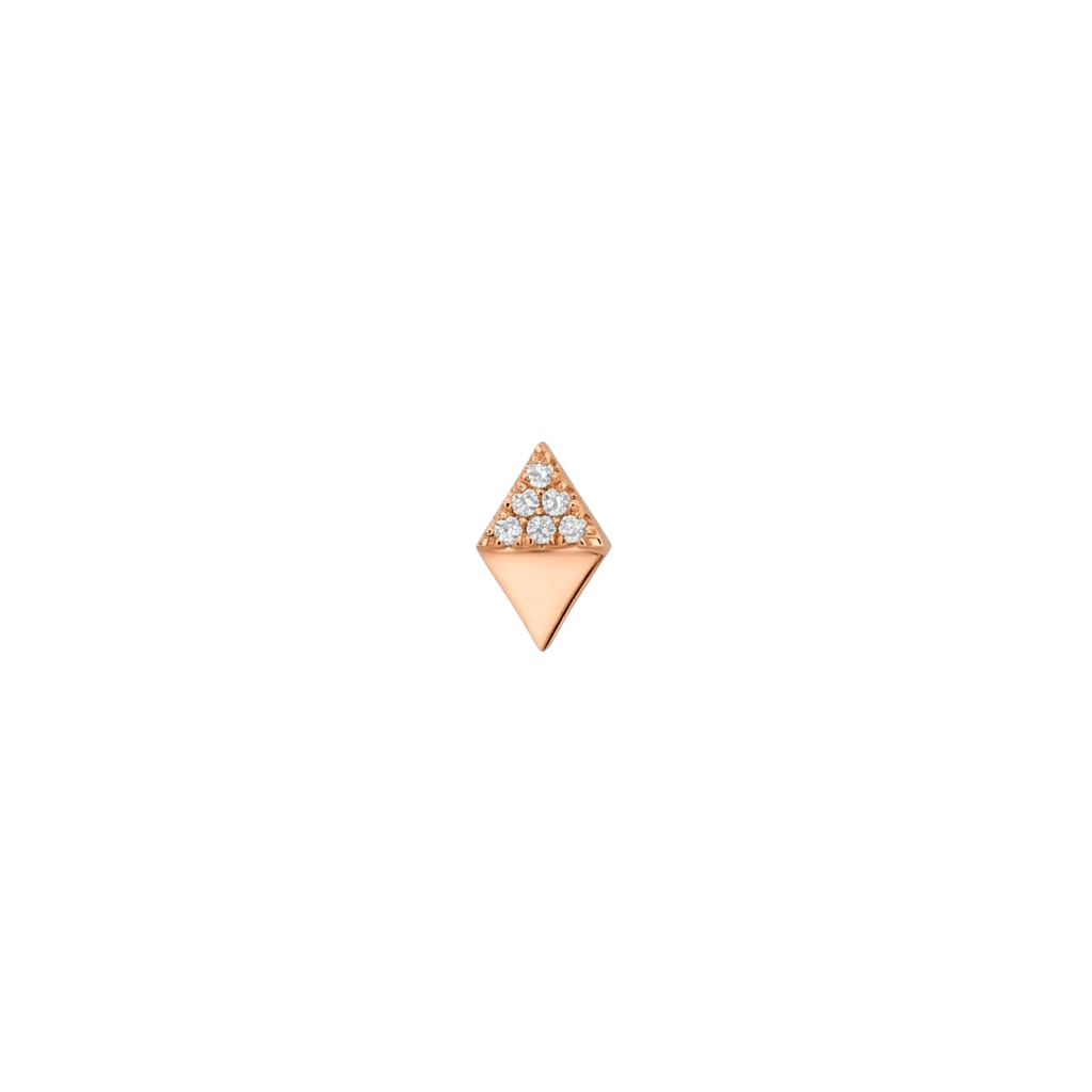 Rhombos - 18K Gold White CZ Threadless/Threaded End - piercing-zone.com