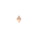 Rhombos - 18K Gold White CZ Threadless/Threaded End - piercing-zone.com