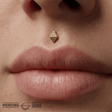 Rhombos - 18K Gold White CZ Threadless/Threaded End - piercing-zone.com