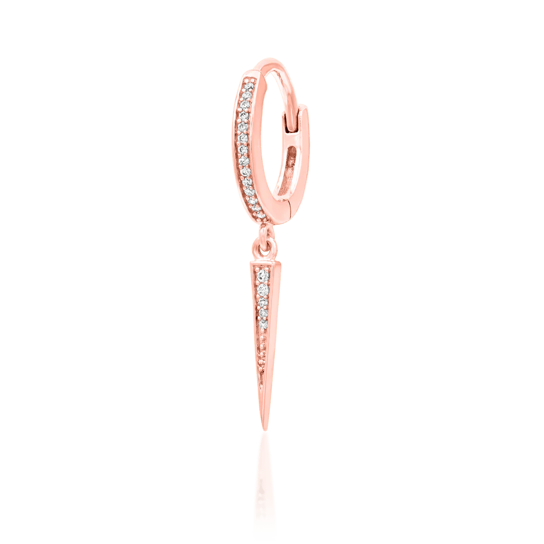 Ria – 14K Gold CZ Spike Clicker - piercing - zone.com