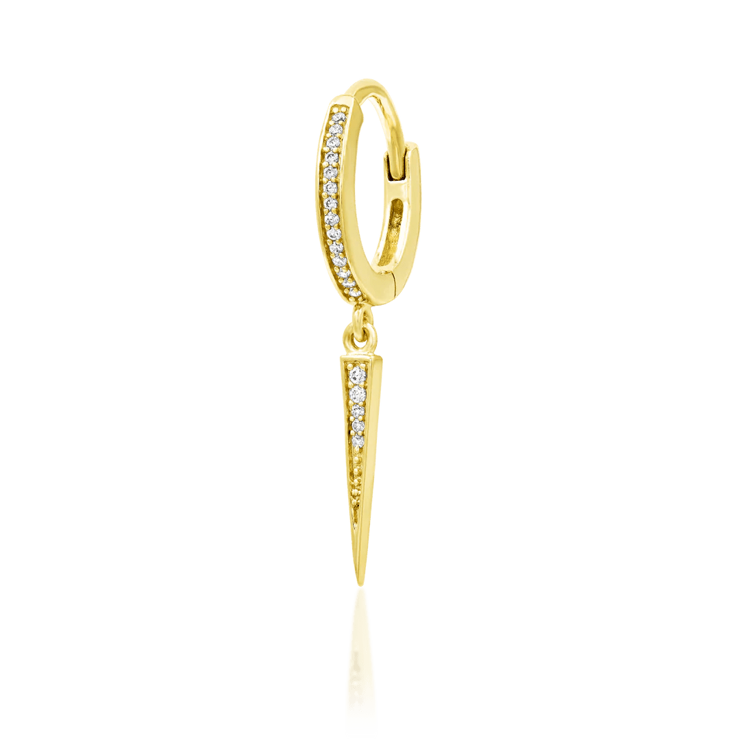 Ria – 14K Gold CZ Spike Clicker - piercing - zone.com