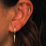 Ria – 14K Gold CZ Spike Clicker - piercing - zone.com