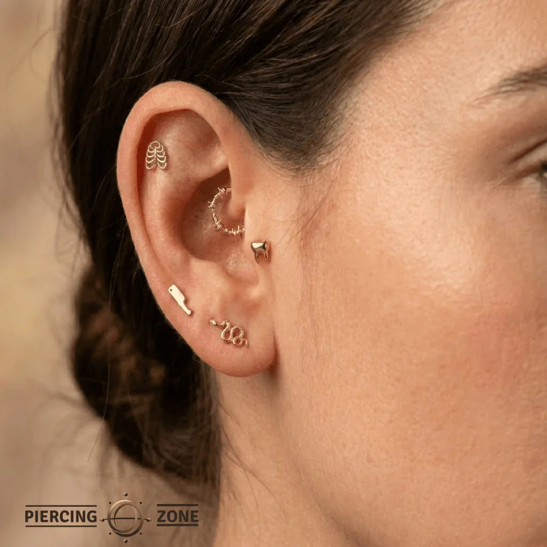 Rib Cage – 14K Gold Threadless/Threaded End - piercing - zone.com