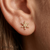 Rime Snowflake – 14K Gold Threadless/Threaded End - piercing - zone.com