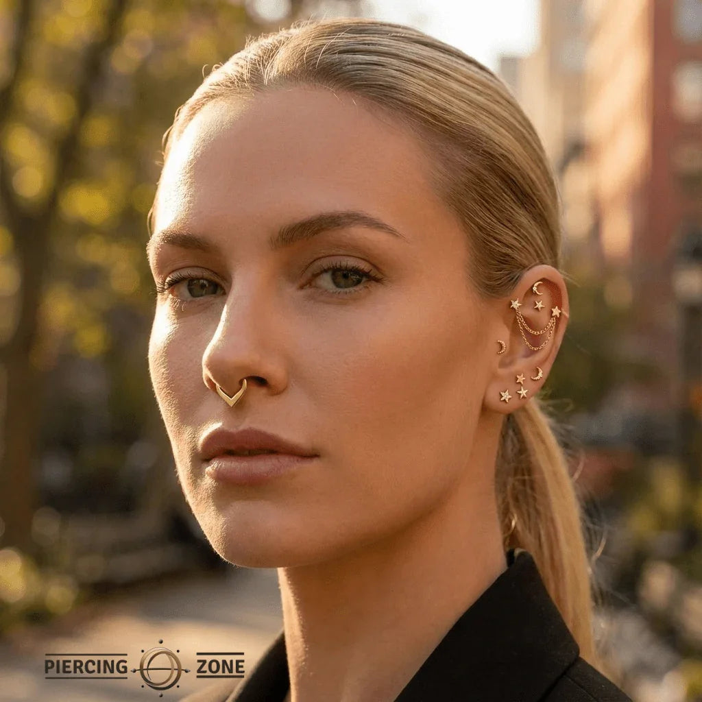 Rise – Reversible Sandblast Seam Ring – 14K Gold - piercing - zone.com