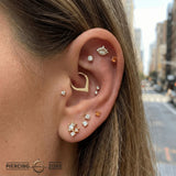 Rise – Reversible Sandblast Seam Ring – 14K Gold - piercing - zone.com