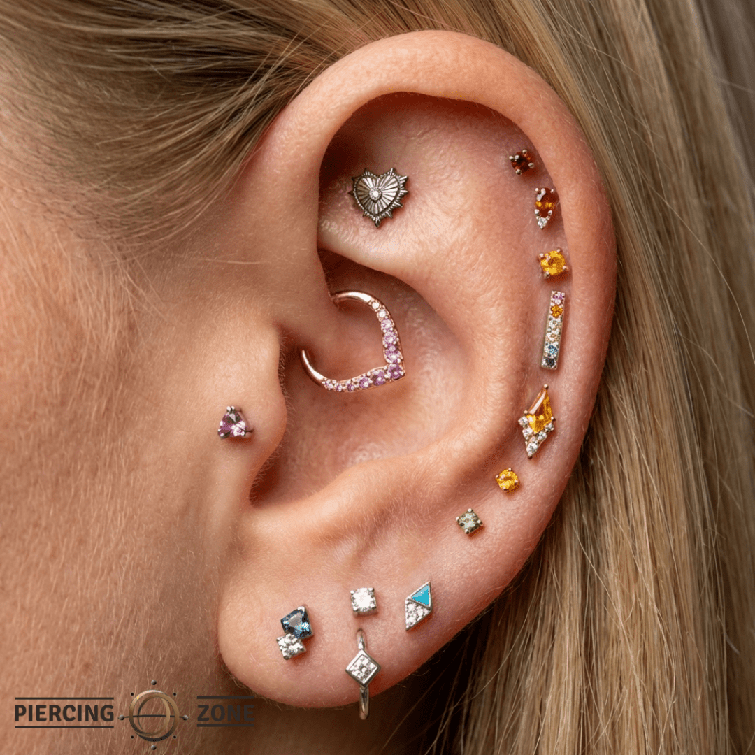 Rise + Shine – Amethyst Ombré – 14K Gold Clicker Ring - piercing - zone.com