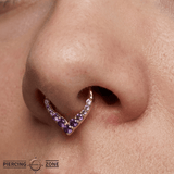 Rise + Shine – Amethyst Ombré – 14K Gold Clicker Ring - piercing - zone.com