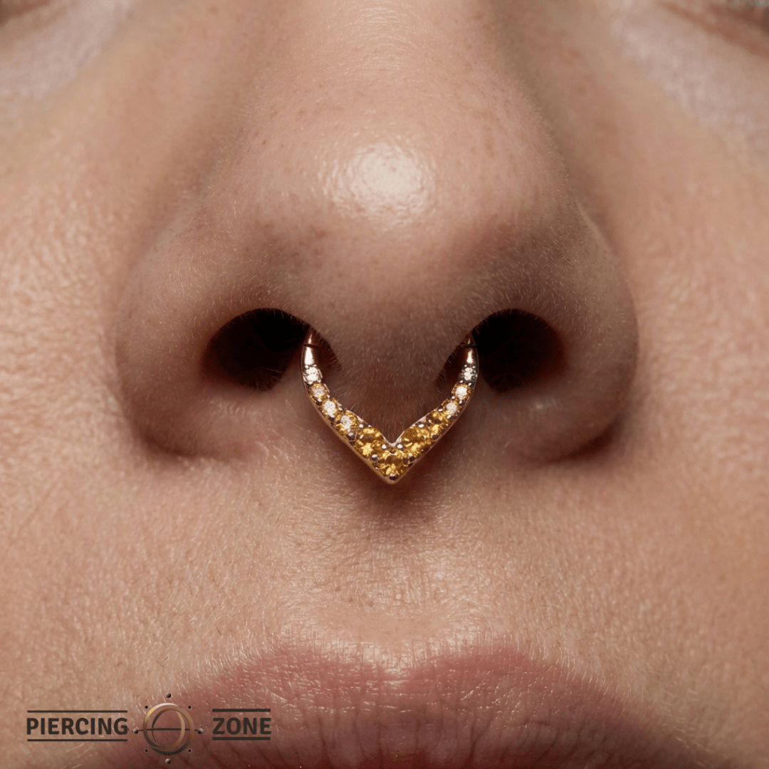 Rise + Shine – Citrine Ombré – 14K Gold Clicker Ring - piercing - zone.com