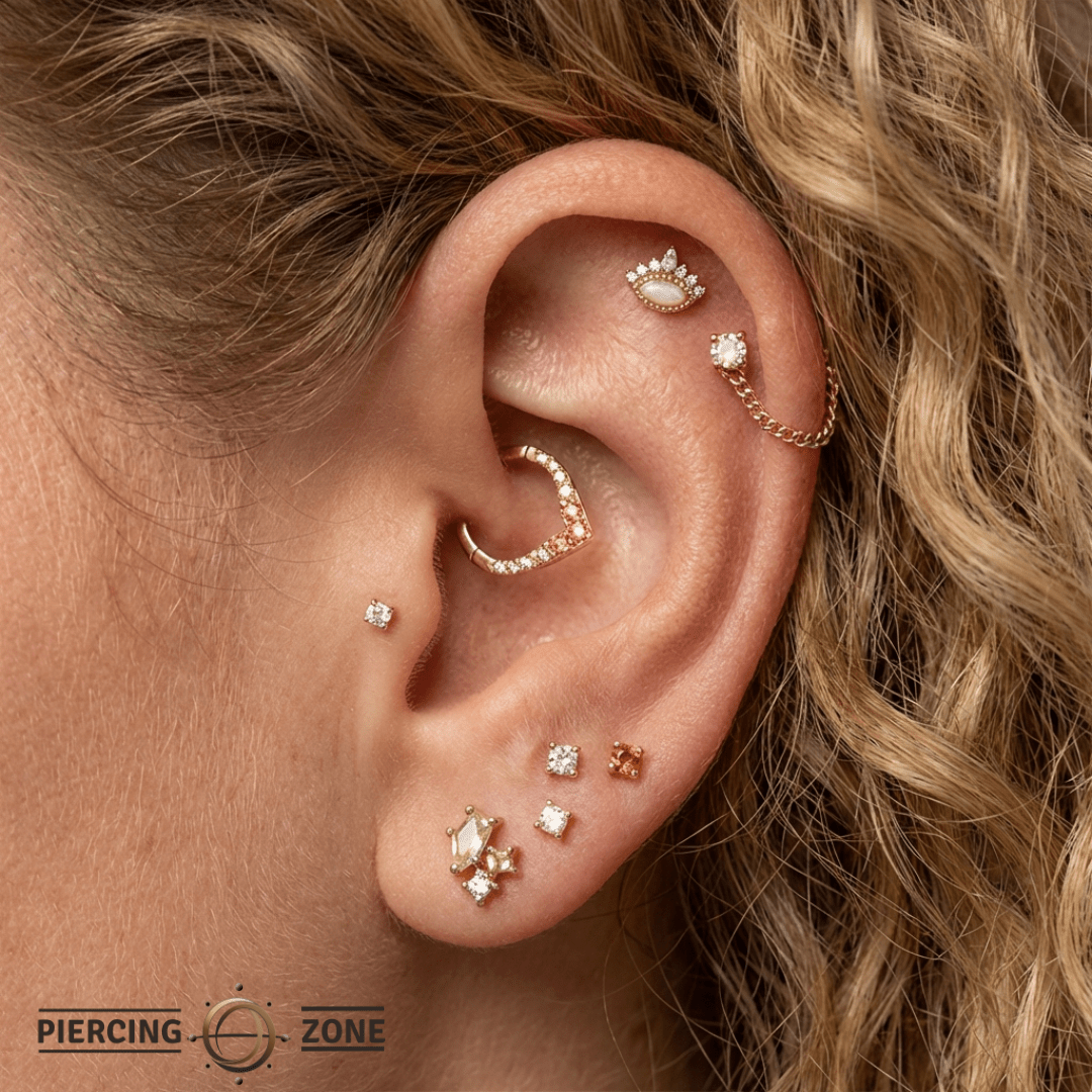 Rise + Shine – Citrine Ombré – 14K Gold Clicker Ring - piercing - zone.com