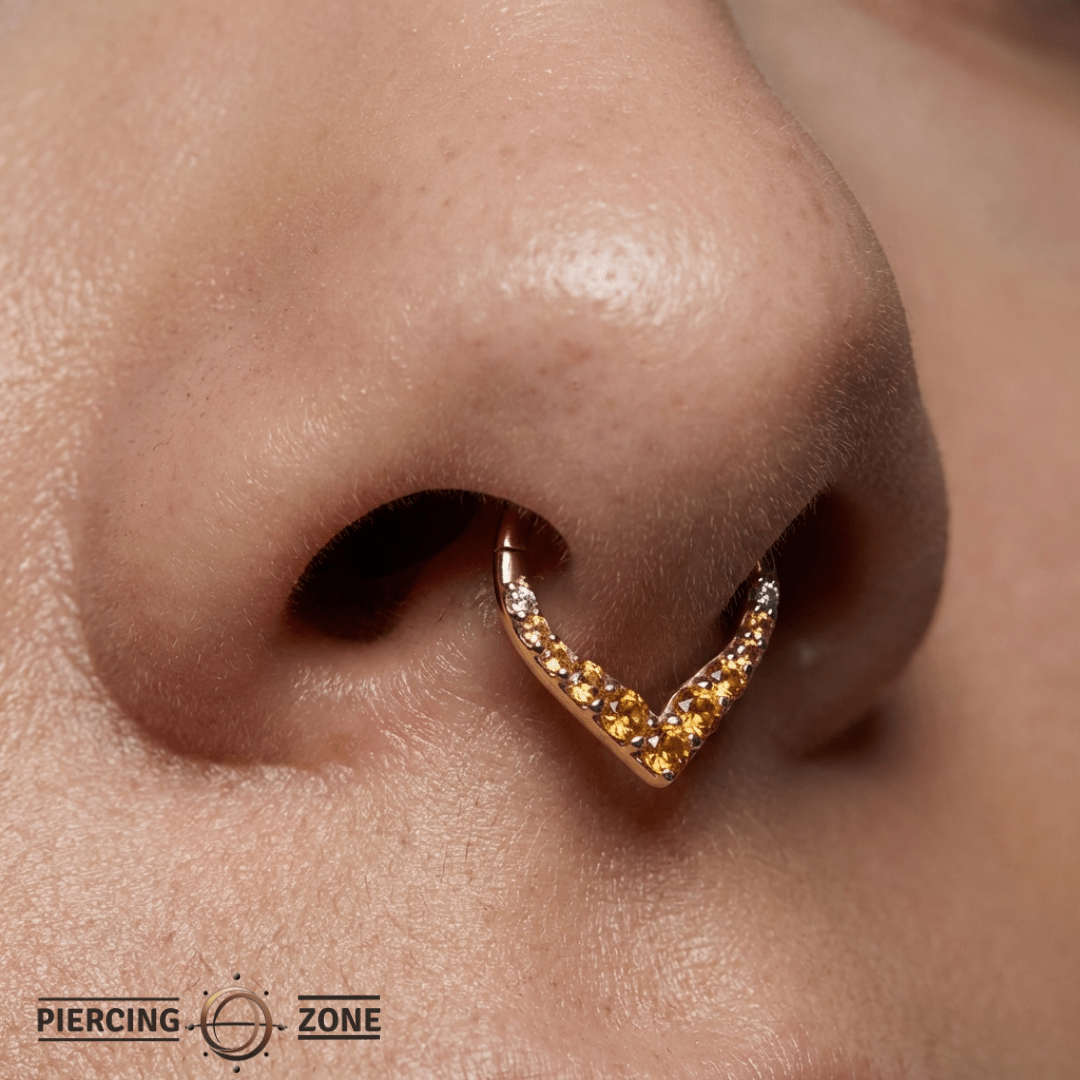 Rise + Shine – Citrine Ombré – 14K Gold Clicker Ring - piercing - zone.com