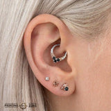 Rise + Shine – Ombré Gemstone Arc – 14K Gold Clicker Ring - piercing - zone.com