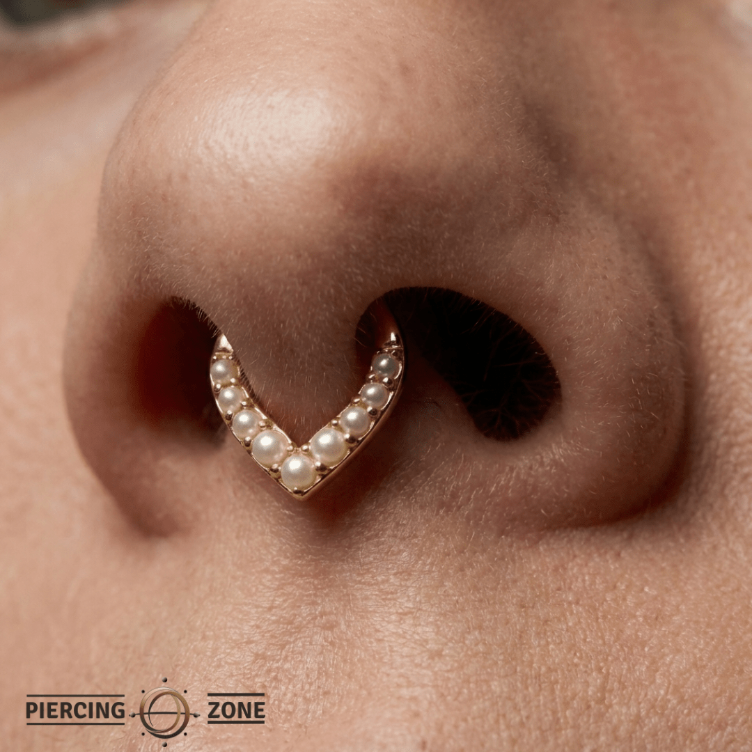 Rise + Shine – Pearl – 14K Gold Clicker Ring - piercing - zone.com