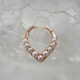 Rise + Shine – Pearl – 14K Gold Clicker Ring - piercing - zone.com