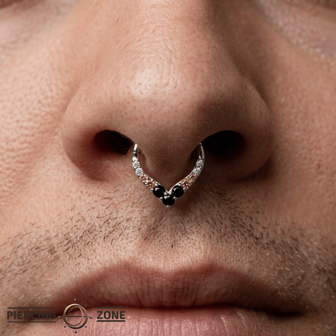 Rise + Shine – Smokey Quartz & Black Spinel – 14K Gold Clicker Ring - piercing - zone.com