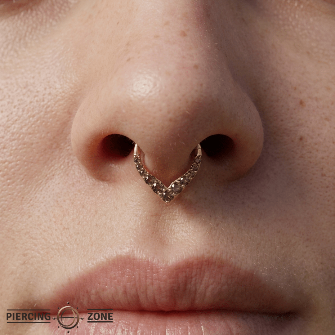 Rise + Shine – Smoky Quartz – 14K Gold Clicker Ring - piercing - zone.com