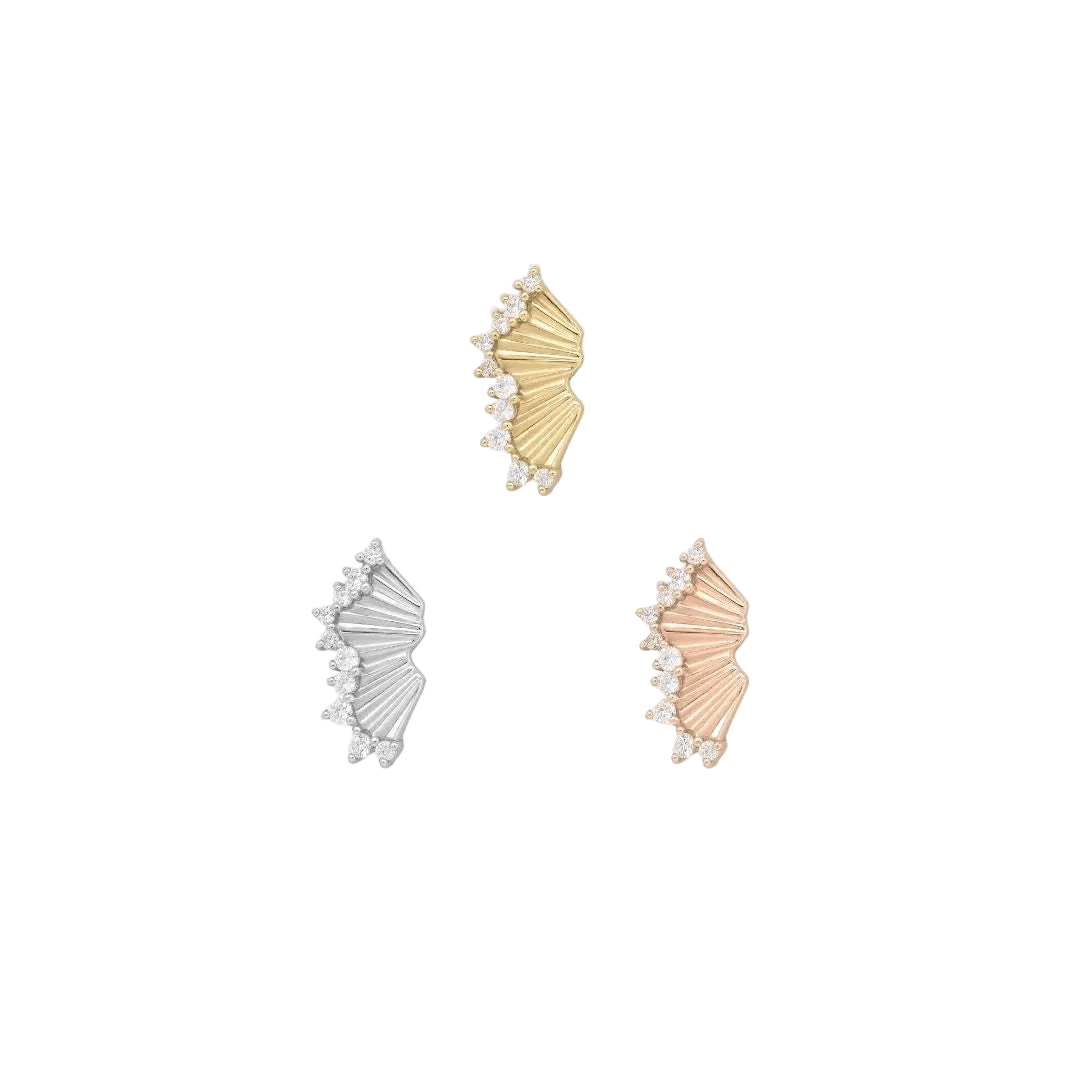 Risk Taker CZ - 14K Gold Gem Threadless End - piercing - zone.com