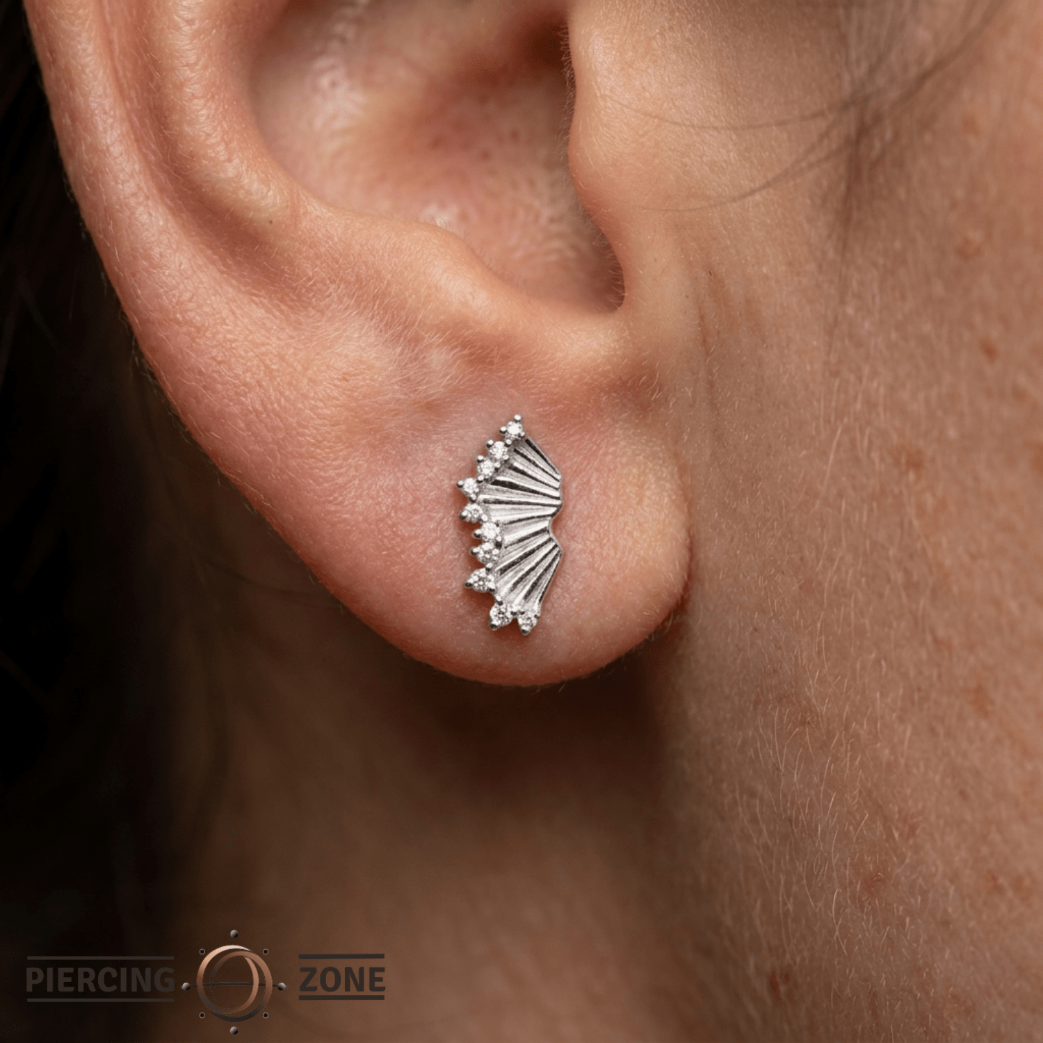 Risk Taker CZ - 14K Gold Gem Threadless End - piercing - zone.com