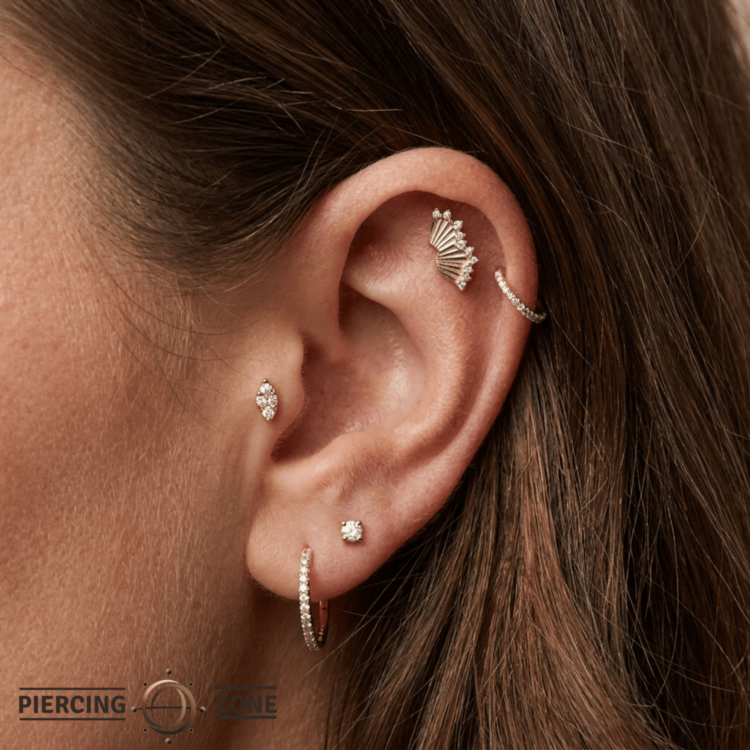 Risk Taker CZ - 14K Gold Gem Threadless End - piercing - zone.com