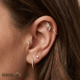 Risk Taker CZ - 14K Gold Gem Threadless End - piercing - zone.com
