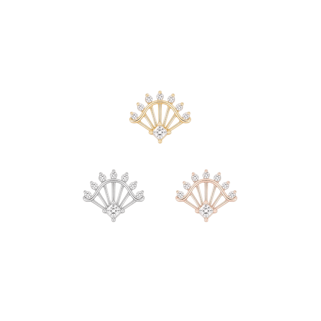 Riviera - 14K Gold Gem Threadless End - piercing - zone.com