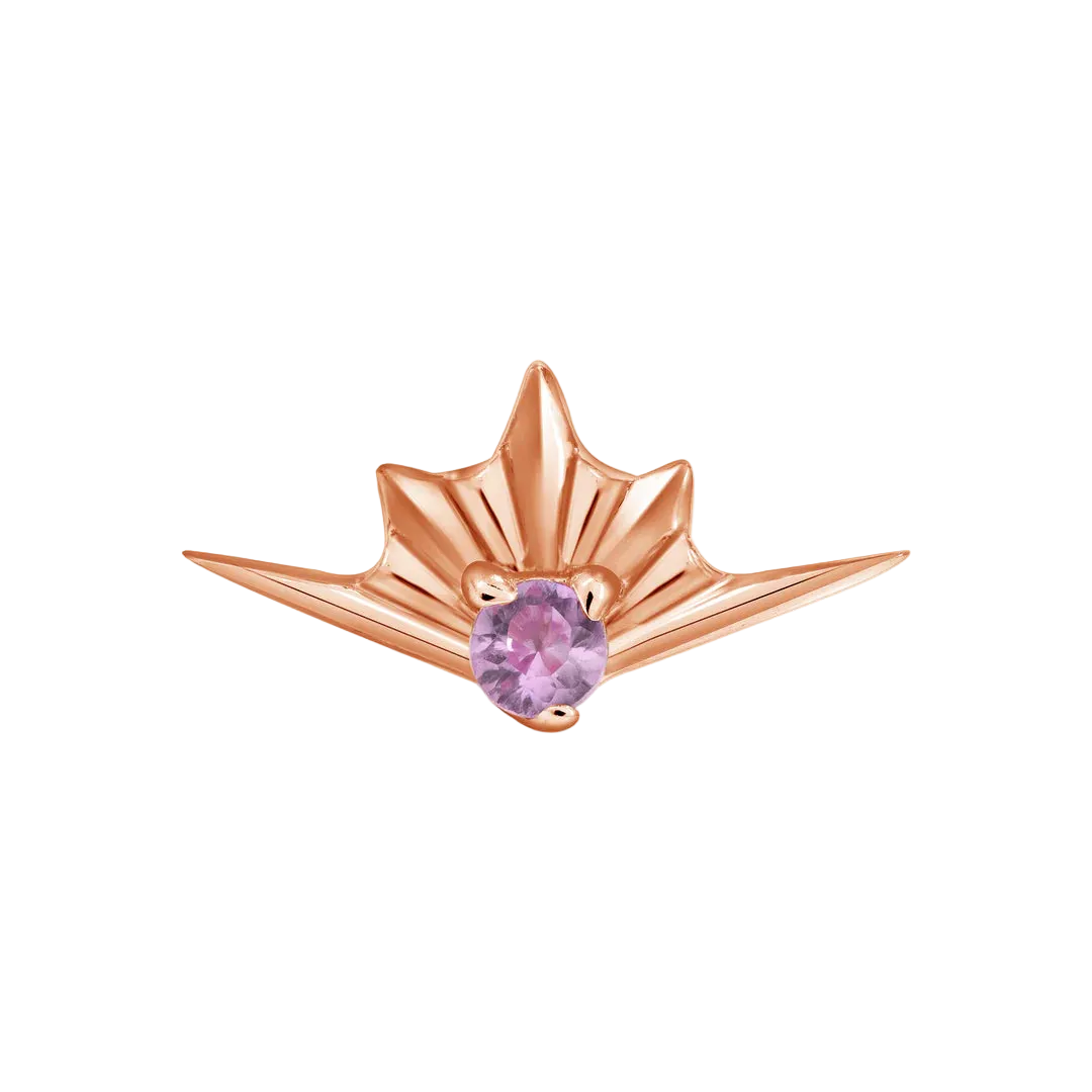 Skye – 14K/18K Gold Grooved Gem Threadless End