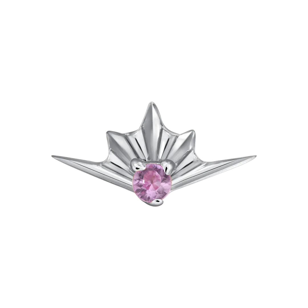 Skye – 14K/18K Gold Grooved Gem Threadless End