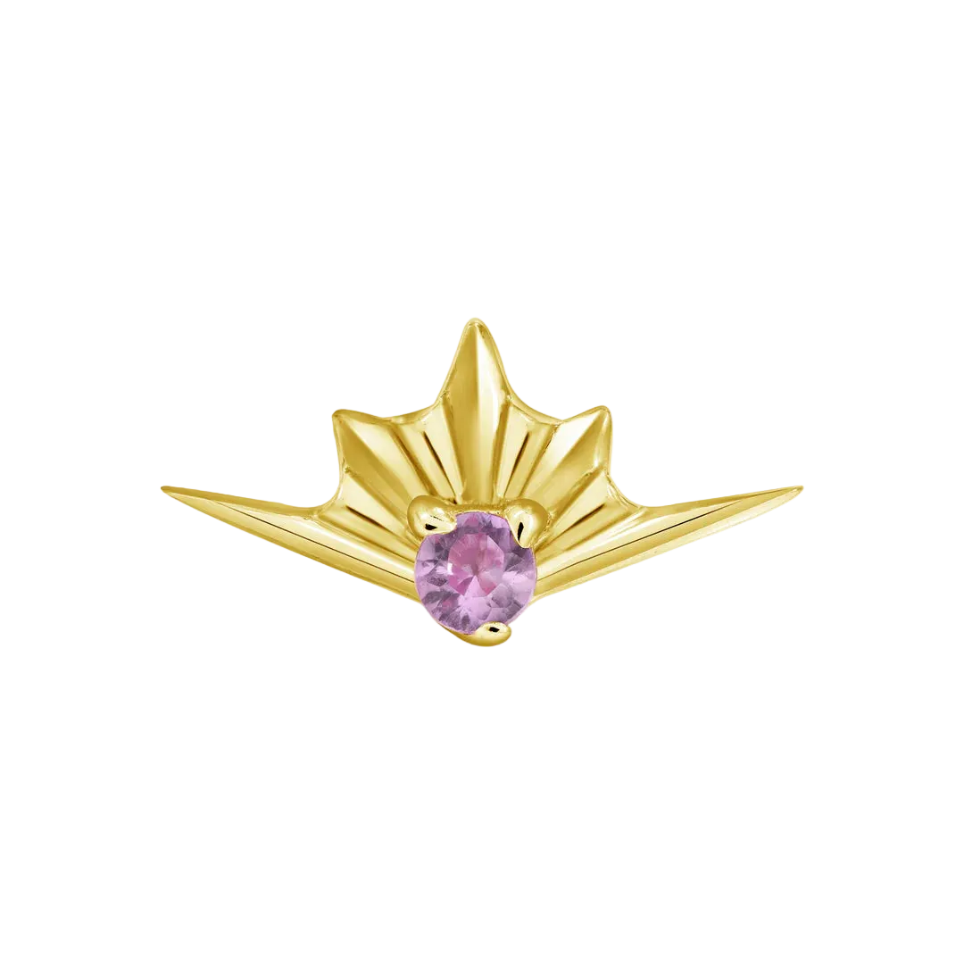Skye – 14K/18K Gold Grooved Gem Threadless End