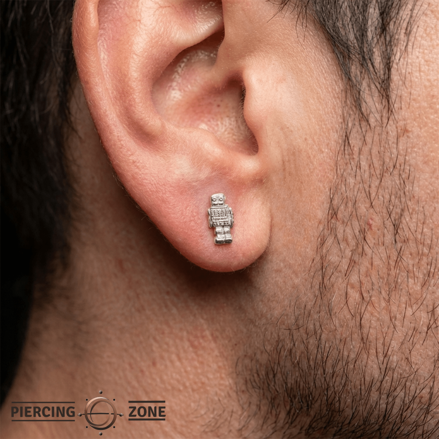 Robot – 14K Gold Threadless/Threaded End - piercing - zone.com