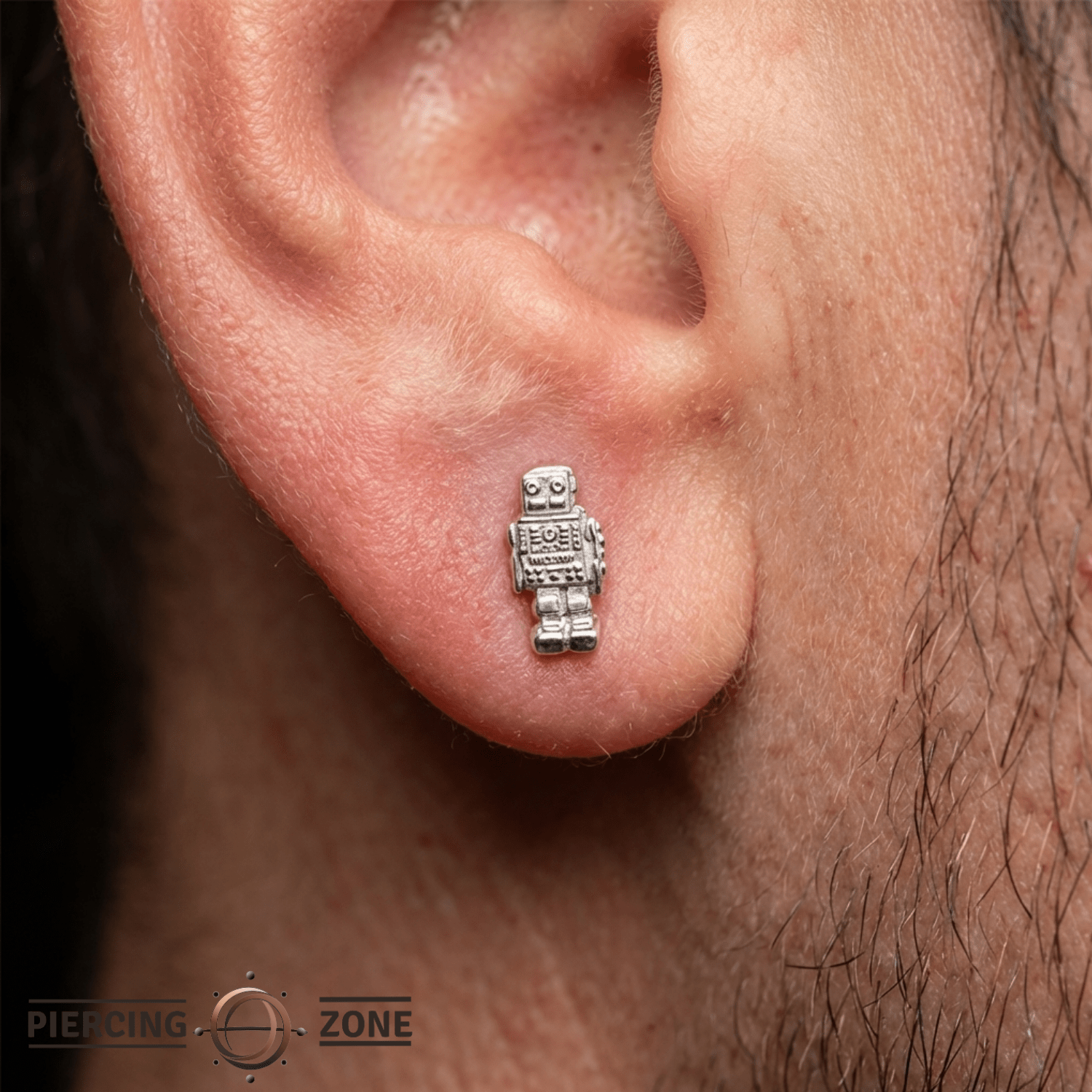 Robot – 14K Gold Threadless/Threaded End - piercing - zone.com