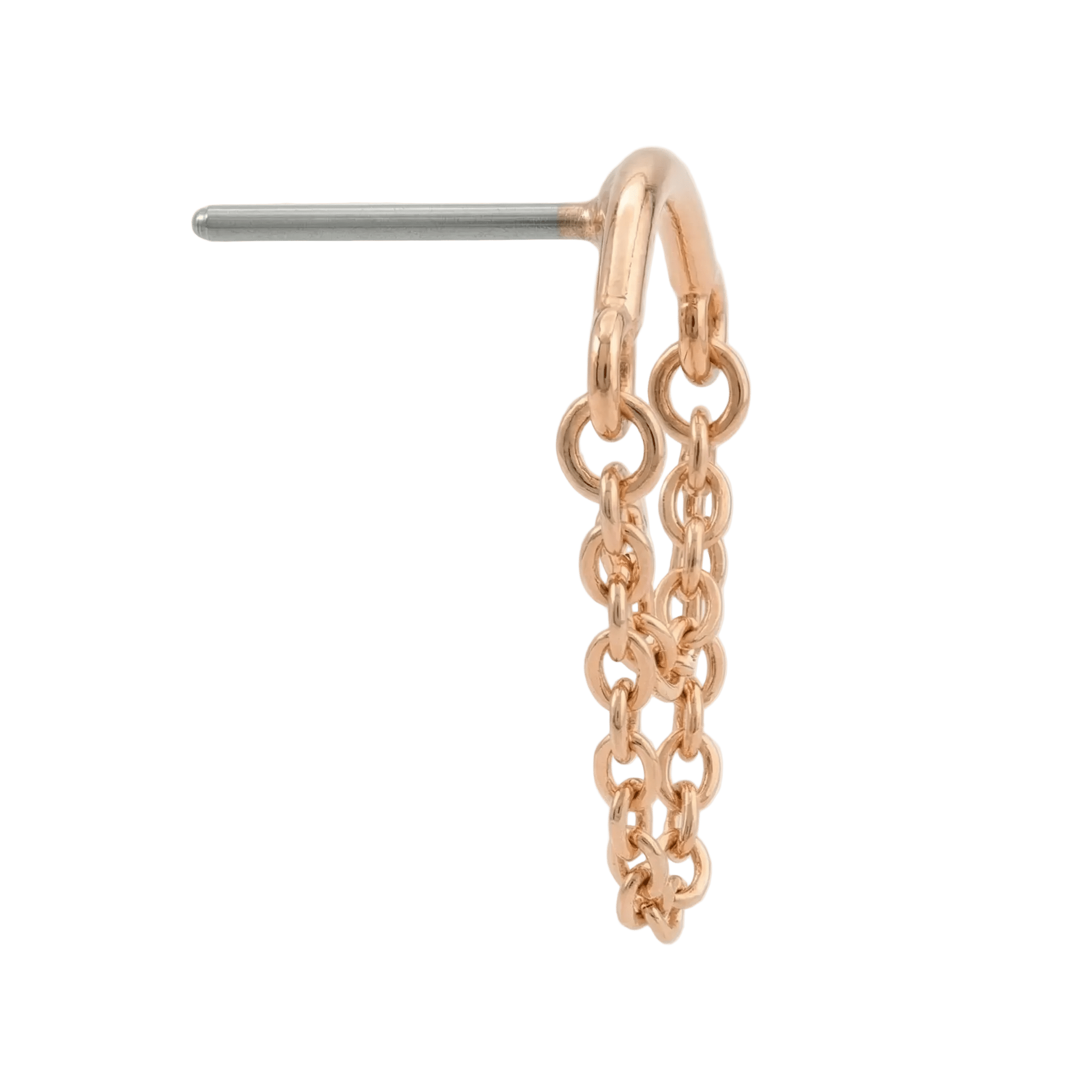 Rolo Bar - 14K Gold Threadless/Threaded End - piercing - zone.com