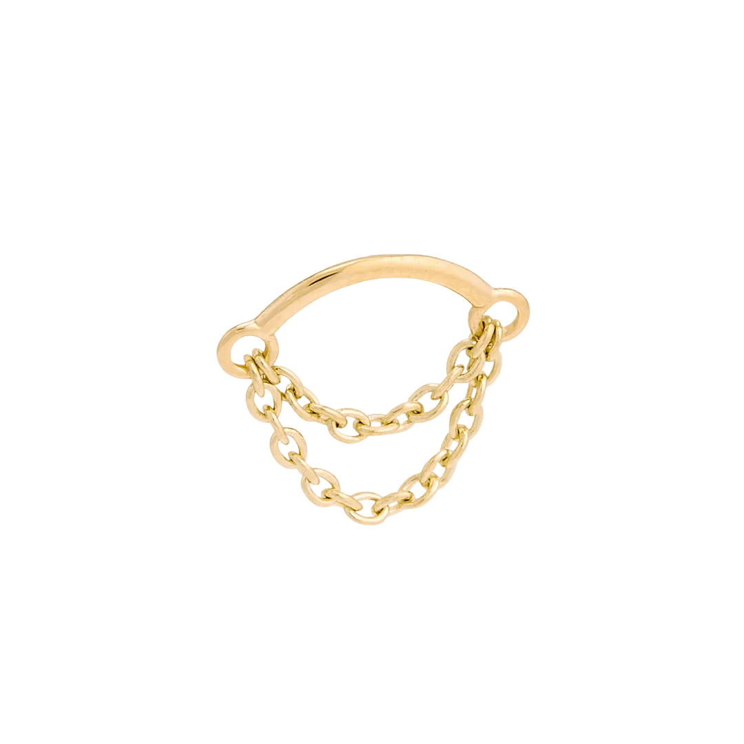 Rolo Bar - 14K Gold Threadless/Threaded End - piercing - zone.com