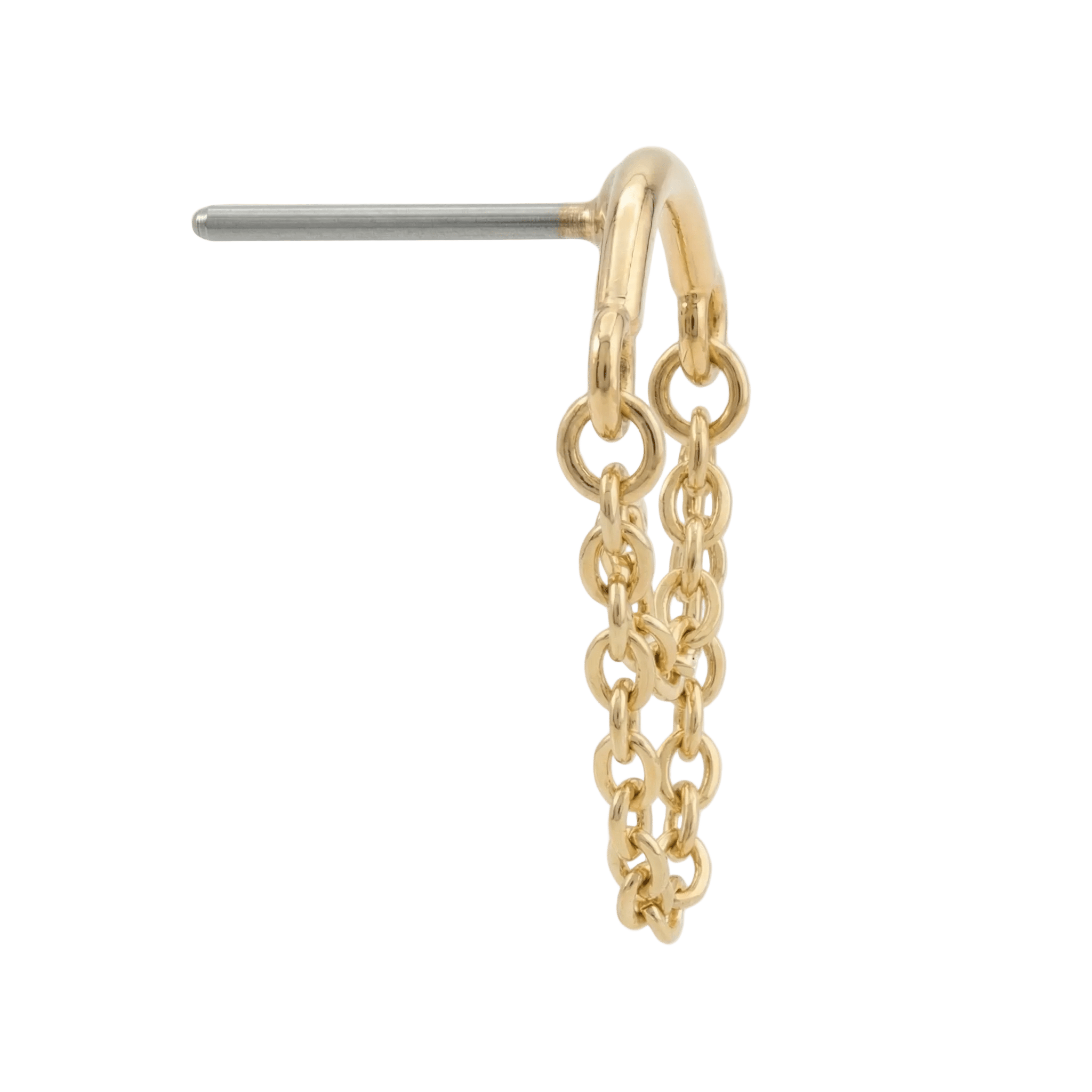 Rolo Bar - 14K Gold Threadless/Threaded End - piercing - zone.com