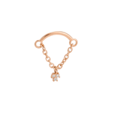 Rolo Bar with 3-Stone Cluster - 14K Gold Threadless/Threaded