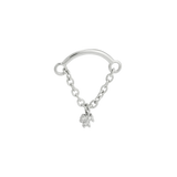 Rolo Bar with 3-Stone Cluster - 14K Gold Threadless/Threaded