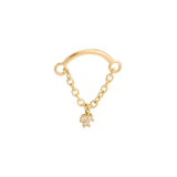 Rolo Bar with 3-Stone Cluster - 14K Gold Threadless/Threaded