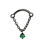 Rolo Bar with Prong Gem - 14K Gold Threadless/Threaded