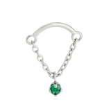 Rolo Bar with Prong Gem - 14K Gold Threadless/Threaded