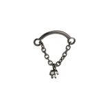 Rolo Bar with 3 - Stone Cluster - 14K Gold Threadless/Threaded - piercing - zone.com