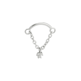 Rolo Bar with 3 - Stone Cluster - 14K Gold Threadless/Threaded - piercing - zone.com