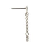 Rolo Bar with 3 - Stone Cluster - 14K Gold Threadless/Threaded - piercing - zone.com