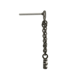 Rolo Bar with 3 - Stone Cluster - 14K Gold Threadless/Threaded - piercing - zone.com