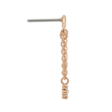 Rolo Bar with 3 - Stone Cluster - 14K Gold Threadless/Threaded - piercing - zone.com