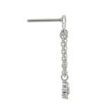 Rolo Bar with 7 - Stone Flower - 14K Gold Threadless/Threaded - piercing - zone.com