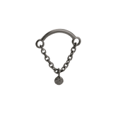 Rolo Bar with Hammered Disc - 14K Gold Threadless/Threaded - piercing - zone.com