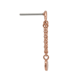 Rolo Bar with Hammered Disc - 14K Gold Threadless/Threaded - piercing - zone.com